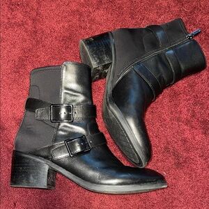 Donald J. Pliner Black Buckle Ankle Boots